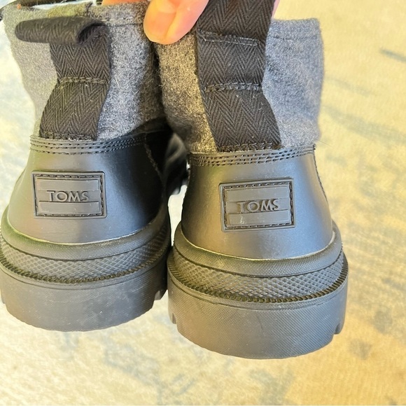 TOM’S MENS CORDOVA CHARCOAL WOOL LEATHER LACE UP HIKING BOOTS SIZE 9 NWT - Picture 6 of 9